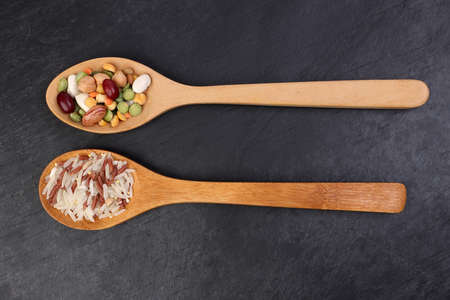 Mixed beans multi grain low glycaemic index healthy rice grain basmati millet buckwheat red rice in...