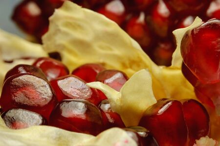 Close up set of juicy pomegranate.の写真素材