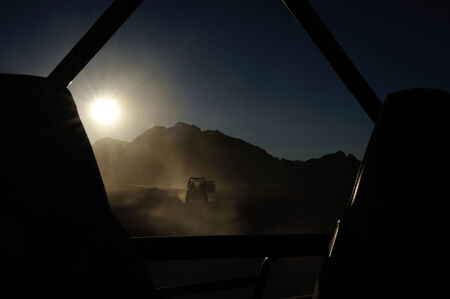 Buggy safari in the desert of Africaの写真素材