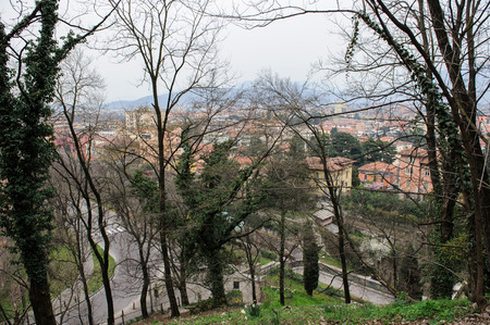 BRESCIA, ITALY - MARCH 21, 2015: View from the Castle to the cityのeditorial素材