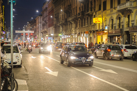 MILAN, ITALY - MARCH 20, 2015: On the streets of the city.