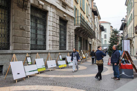 BRESCIA, ITALY - MARCH 21, 2015: Street scenes of the cityのeditorial素材