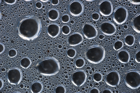 Water drops on the transparent surface