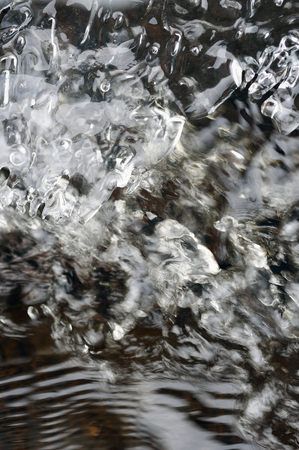 Spring melting of ice and the flow of water.