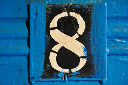 Number 8 plate close up.の写真素材