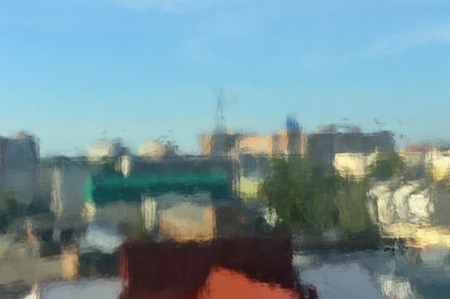 Abstract view from the top to the cityscape.の写真素材