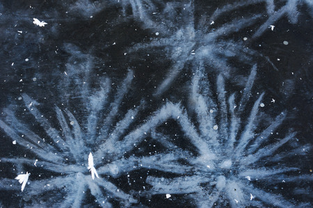Air bubbles frozen in the water in a bizarre form .の写真素材