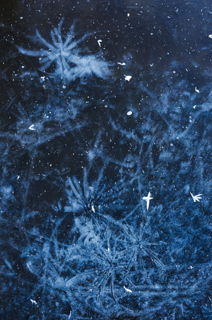 Air bubbles frozen in the water in a bizarre form .の写真素材