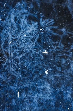 Air bubbles frozen in the water in a bizarre form .の写真素材
