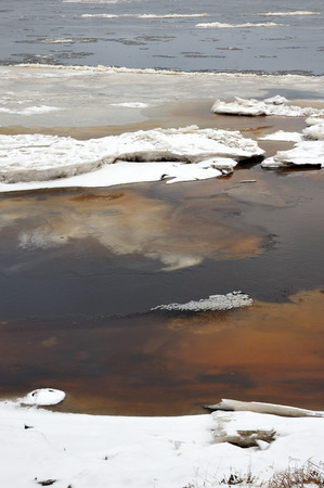 Freezing's on the river Vychegda in late November.の写真素材