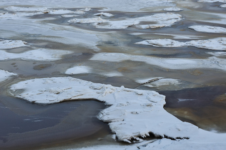 Freezing's on the river Vychegda in late November.の写真素材