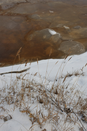 Freezing's on the river Vychegda in late November.の写真素材