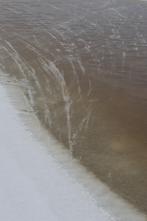 Freezing's on the river Vychegda in late November.の写真素材