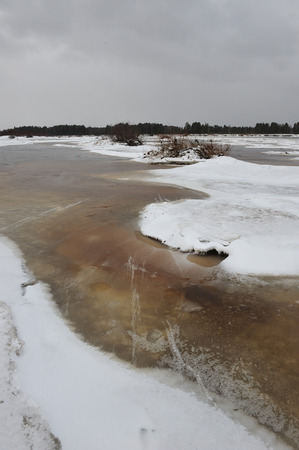 Freezing's on the river Vychegda in late November.の写真素材