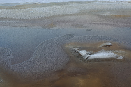 Freezing's on the river Vychegda in late November.の写真素材