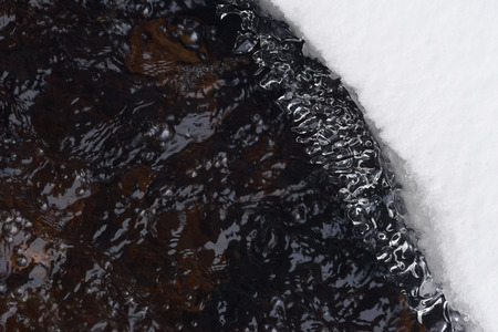 Spring melting of ice and the flow of water.の写真素材