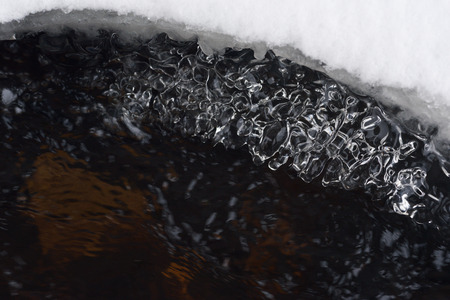 Spring melting of ice and the flow of water.の写真素材
