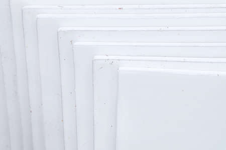 Blurred a row of white tiles for background backdropの写真素材