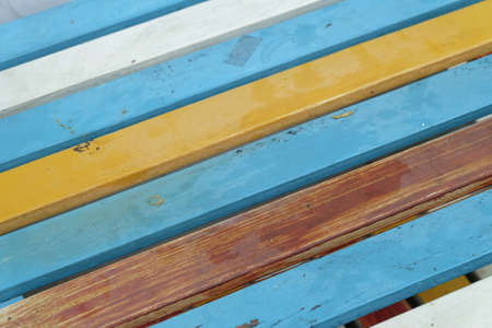 Close up a line of colorful painted wood texture for background backdrop
