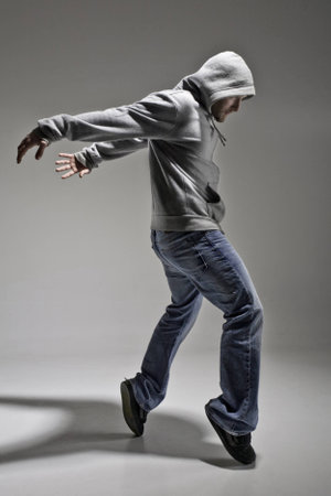 Caucasian young man dressed in urban style