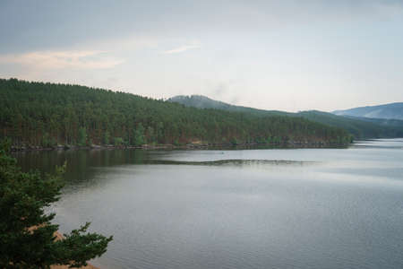 Kazakhstan, Borovoye (Kokshetau). Lake Auliekol after the rain.の写真素材