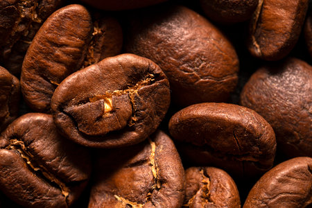 Coffee beans close up. food background. high quality photoの写真素材