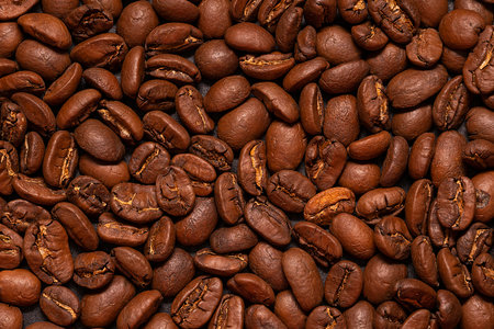 Coffee beans close up. Food background.の写真素材