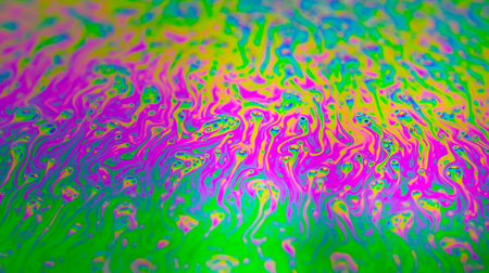 Photo of iridescent surface of soapy water. Space abstract colorful background for your screensaver. high quality photoの写真素材
