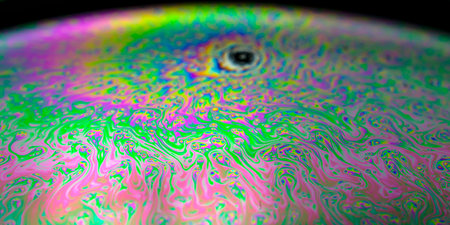 Iridescent multicolored bright abstract soapy water background. Space background for screensaver. high quality photoの写真素材