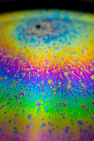 Iridescent multicolored bright abstract soapy water background. Space background for screensaver. high quality photoの写真素材