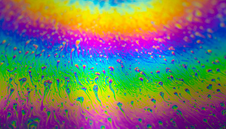 Iridescent multicolored bright abstract soapy water background. Space background for screensaver. high quality photoの写真素材