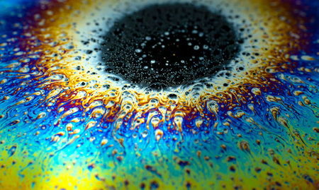 Iridescent multicolored bright abstract soapy water background. Space background for screensaver. high quality photoの写真素材