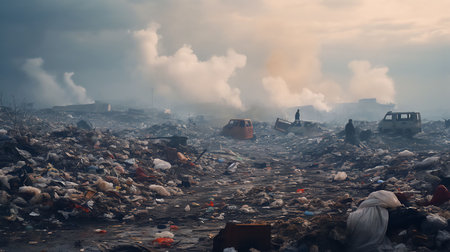 City garbage dump. Environmental problem of humanity. High quality photoの素材