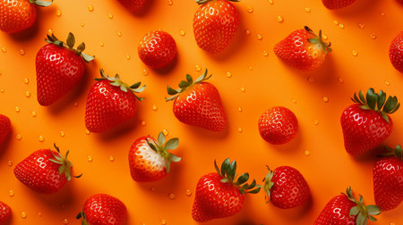 Ripe blueberries on an orange background. High quality photoの素材