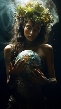 The soul of the planet, the goddess of planet Earth is Gaia. High quality photoの素材