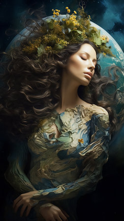 The soul of the planet, the goddess of planet Earth is Gaia. High quality photoの素材