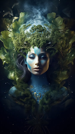 The soul of the planet, the goddess of planet Earth is Gaia. High quality photoの素材