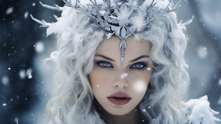 Portrait of the Snow Queen. High quality photoの素材