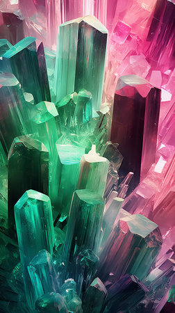 Watermelon tourmaline crystals. High quality photoの素材
