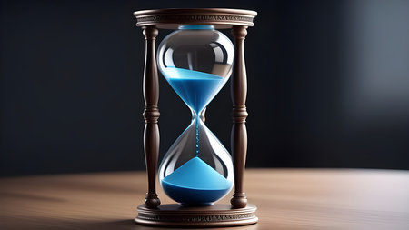 Hourglass on the table. High quality photoの素材