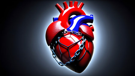 Chains around the heart. High quality photoの素材