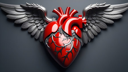Heart with angel wings. High quality photoの素材