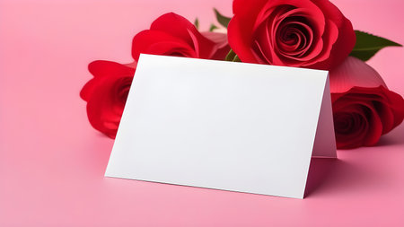 White sheet, letterhead, invitations on a pink background with flowers. High quality photoの素材