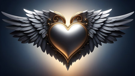 Heart with angel wings. High quality photoの素材