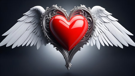 Heart with angel wings. High quality photoの素材