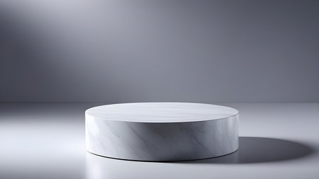 Marble white podium display for product presentation. High quality photoの素材