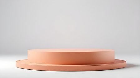 Peach podium display for product presentation. High quality photoの素材