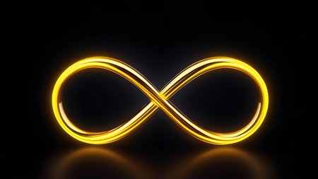 Infinity sign on a black background. High quality photoの素材