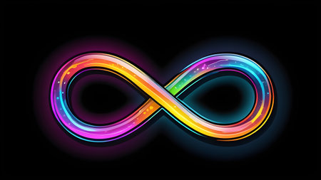 Infinity sign on a black background. High quality photoの素材