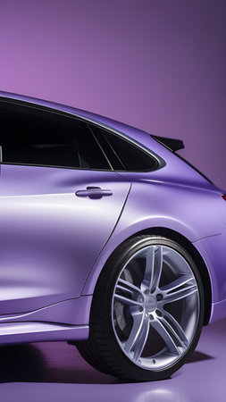Lilac car on a lilac background. High quality photoの素材